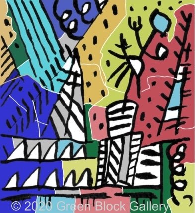 Rooftop Melody - Green Block Gallery