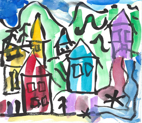 Village on the Hill - Green Block Gallery